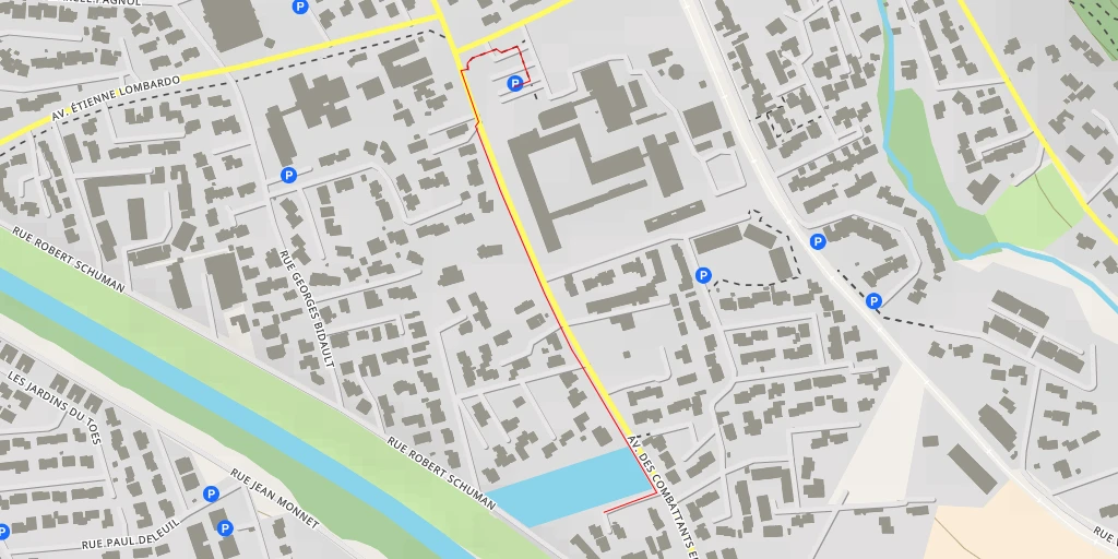 Map of the trail for Rue Robert Schuman