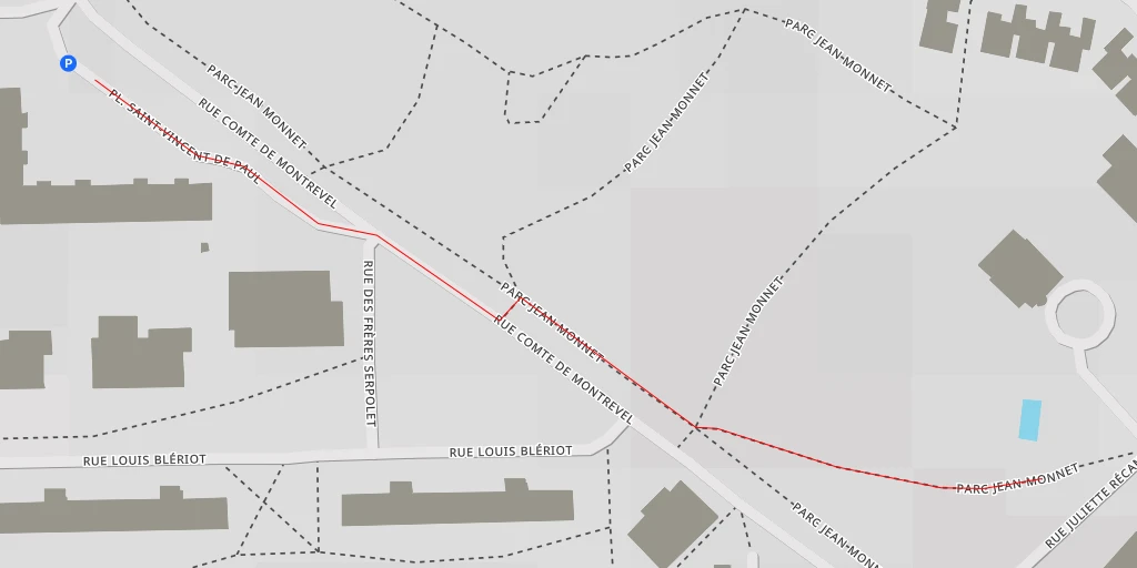 Map of the trail for Parc Jean Monnet - Parc Jean Monnet