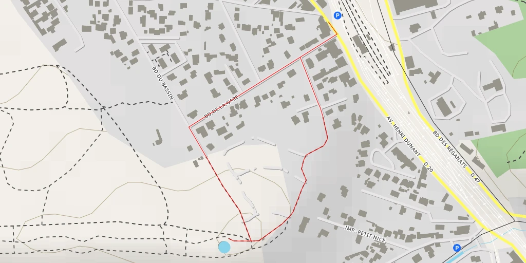 Map of the trail for Rue Henri Milhau