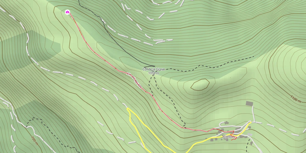 Carte de l'itinéraire :  Chemin du Relais