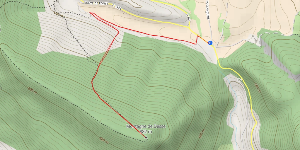 Map of the trail for Montagne de Desse