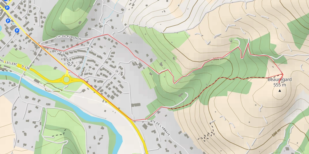 Map of the trail for Beauregard