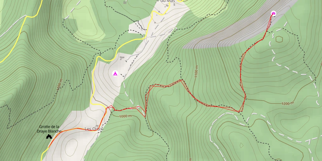 Map of the trail for Roche du Mas - La Chapelle-en-Vercors