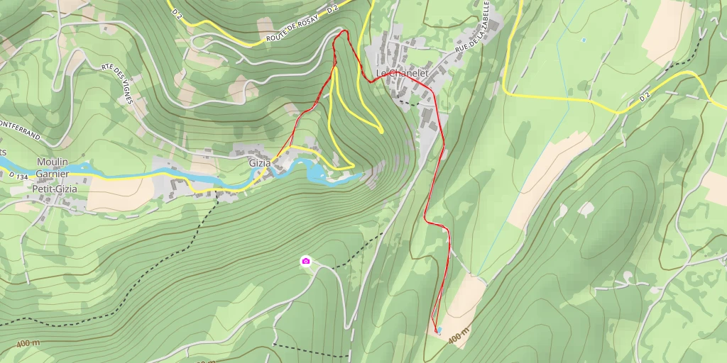 Carte de l'itinéraire :  Petit Moiria - Route du Belvédère