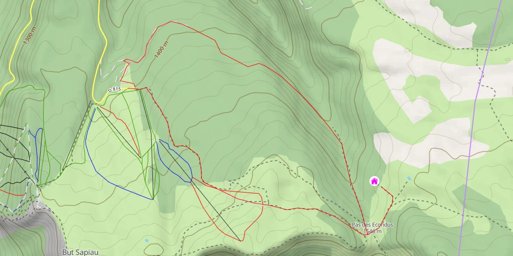 Map of the trail for Cabane de Combe Male