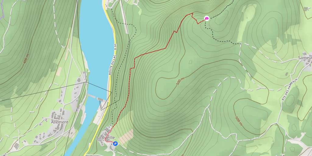 Map of the trail for AI - Belvédère des Roches