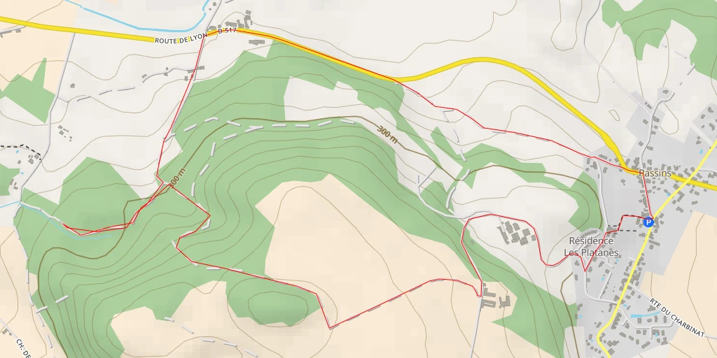 Map of the trail for Chemin des Gabottières - Chemin des Gabottières - Arandon-Passins