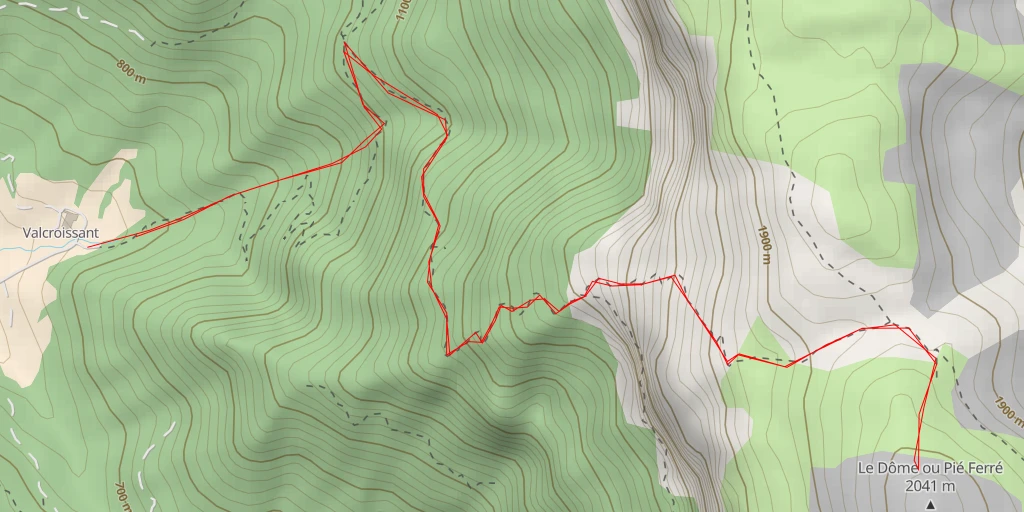 Map of the trail for Le Dôme