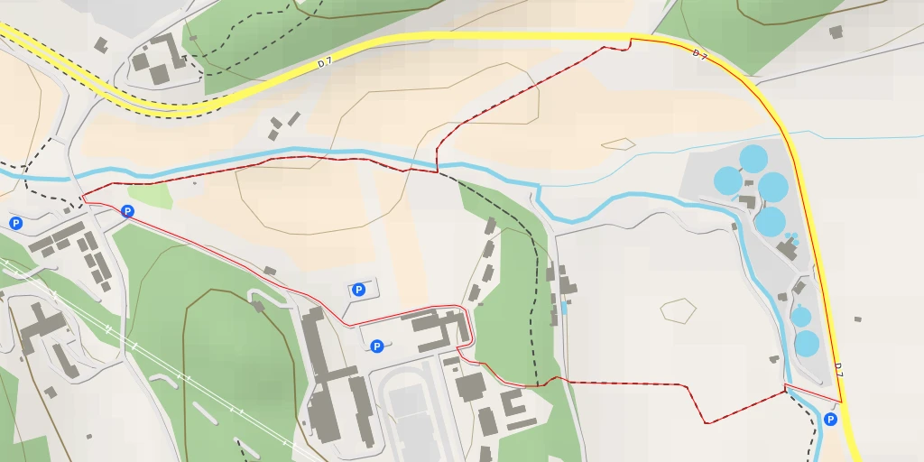 Map of the trail for Station de dépollution des eaux usées - D 7