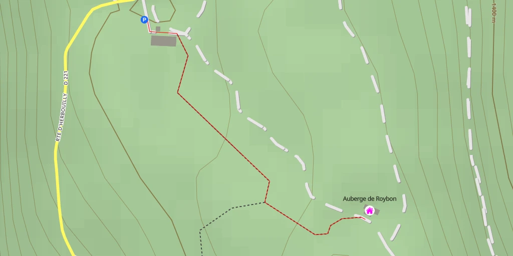 Map of the trail for Auberge de Roybon