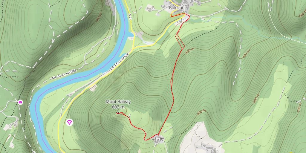 Map of the trail for AI - Mont Balvay