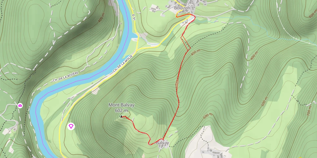 Map of the trail for Mont Balvay