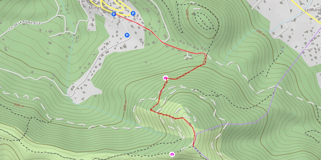 Map of the trail for Tête du Grand Puech