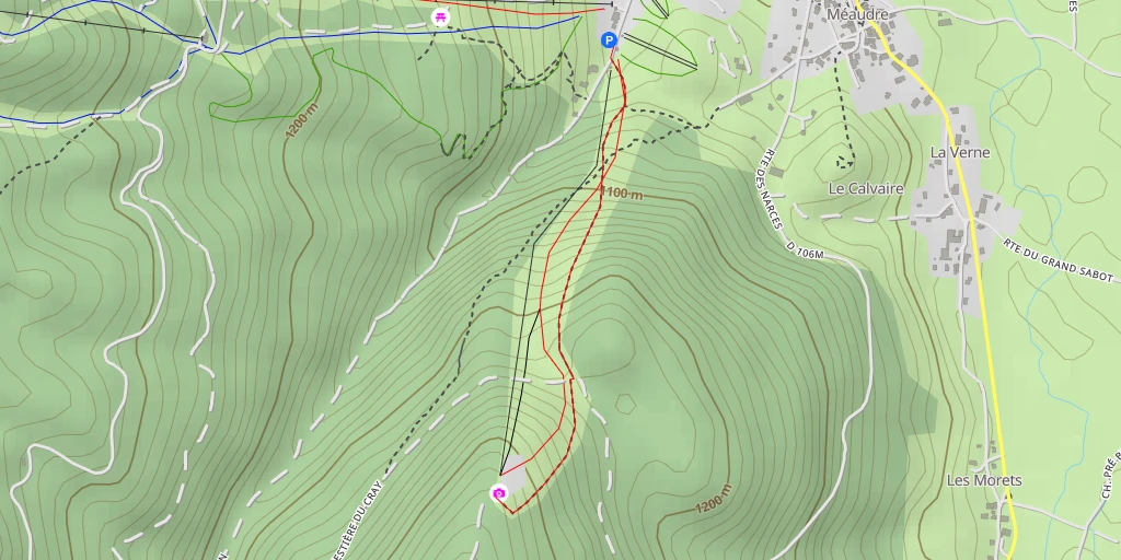 Map of the trail for Point de Vue du Crêt
