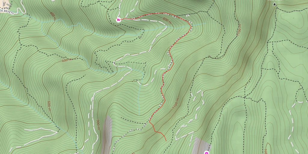 Map of the trail for Bec de l'Orient Cascade rebelote