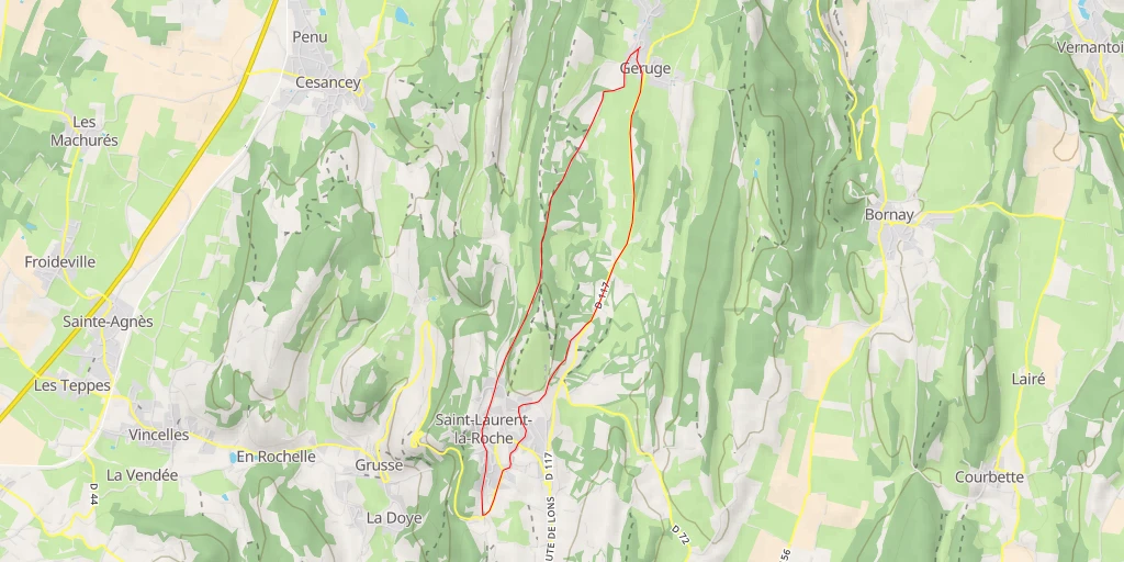 Map of the trail for Route de Grusse - Route de Grusse - La Chailleuse