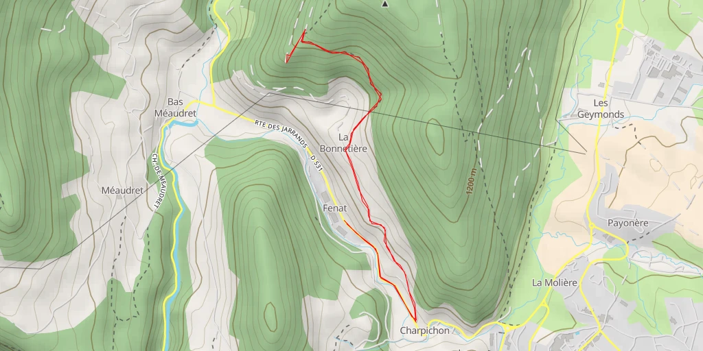 Map of the trail for Route des Jarrands - Villard-de-Lans