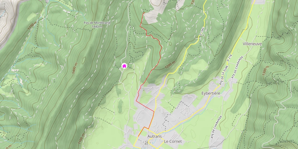 Map of the trail for Grotte de la Ture depuis Autrans