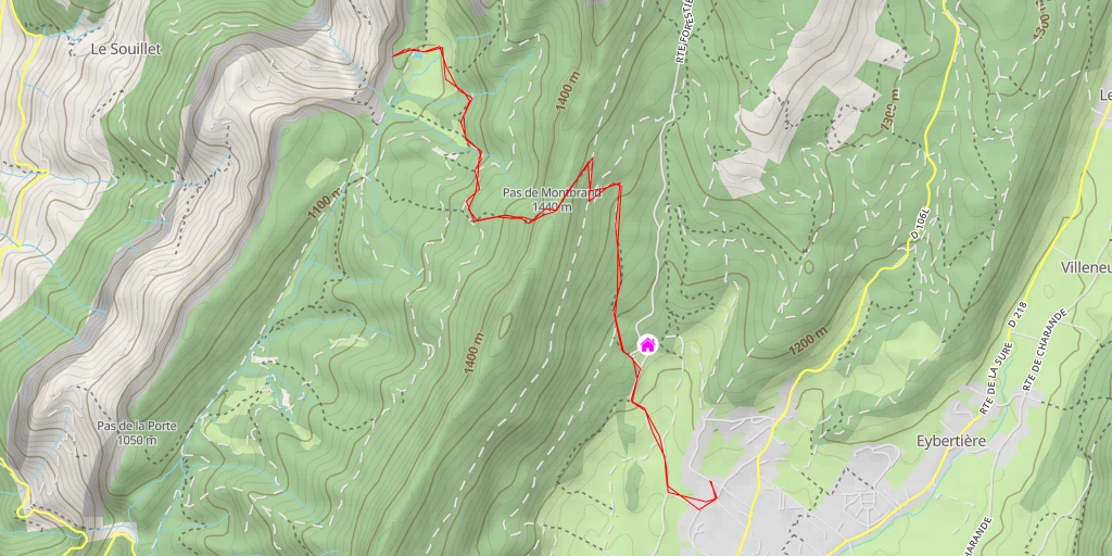 Map of the trail for Belvédère du Rivet