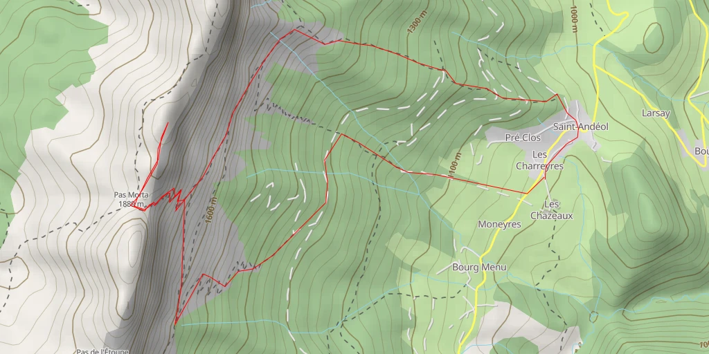 Map of the trail for Tune de l'Ours - Balcon Est