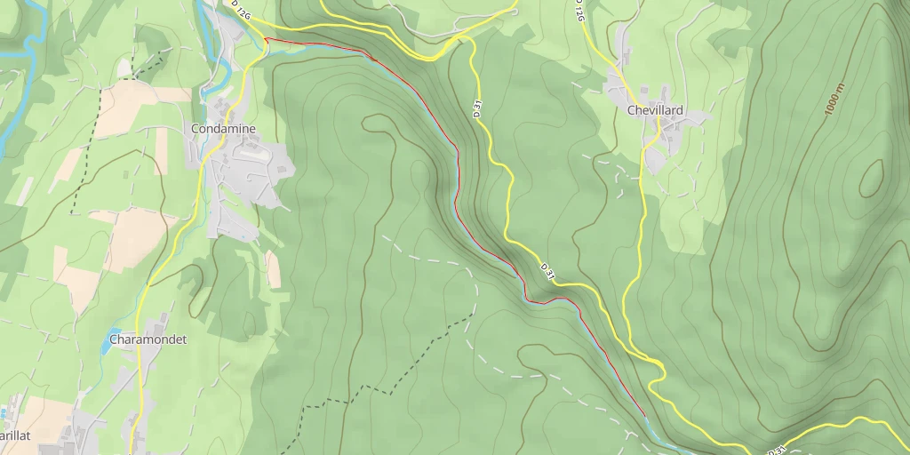 Map of the trail for Bief du Valey