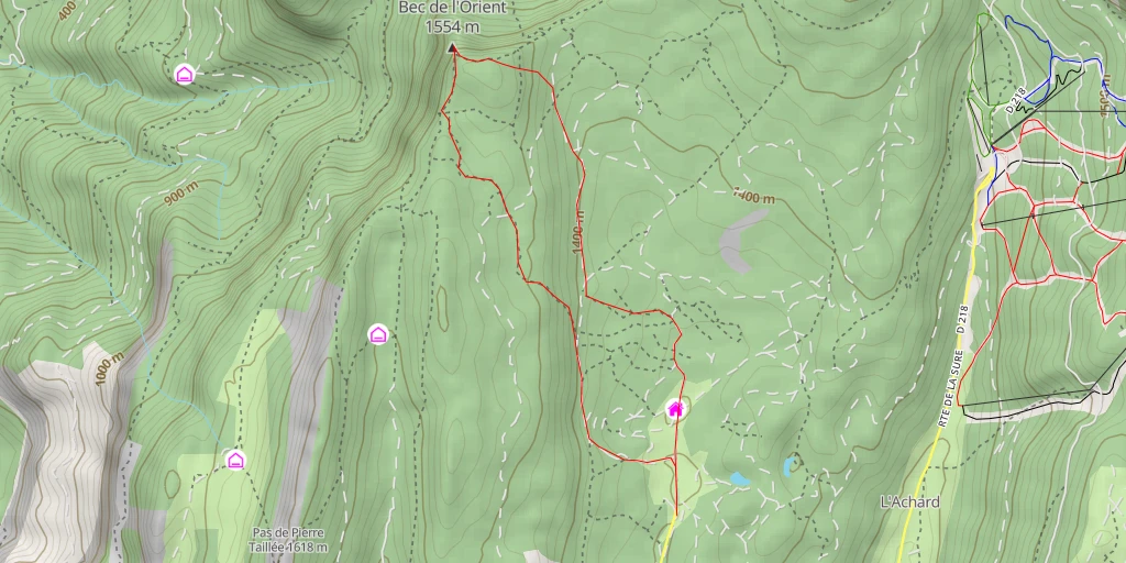 Map of the trail for Bec de l'Orient