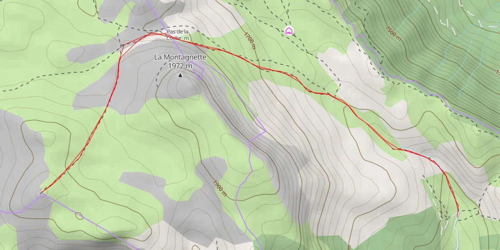 Map of the trail for Sommet du Tisserand