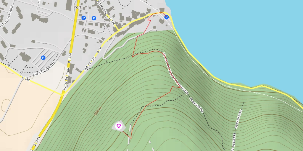 Map of the trail for Décollage FFVL de Port