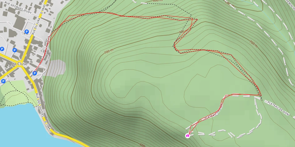 Map of the trail for AI - Chemin des Fècles - Nantua