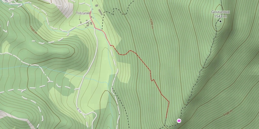 Map of the trail for Chemin de Trésanne au Pas de l'Escalier et à Darne - Saint-Martin-de-Clelles