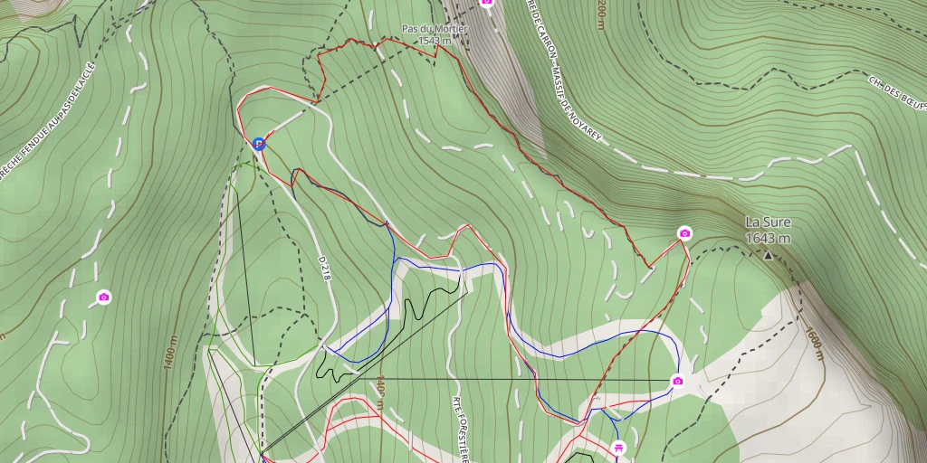 Map of the trail for Sous la Sure - Noyarey