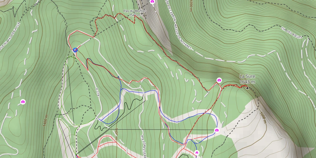 Map of the trail for La Sure