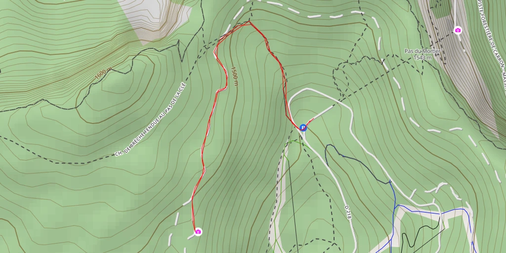 Map of the trail for Grande Brèche 1 - Autrans-Méaudre en Vercors