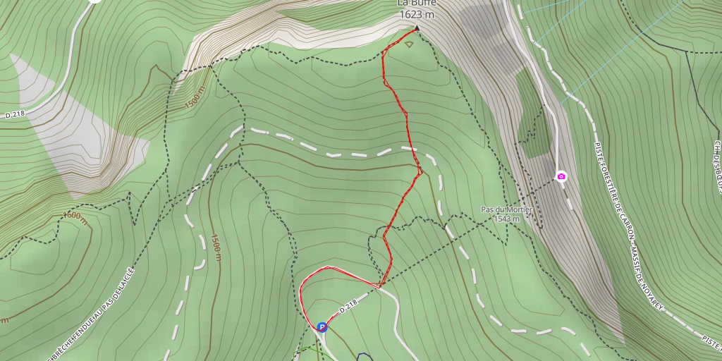 Map of the trail for La Buffe
