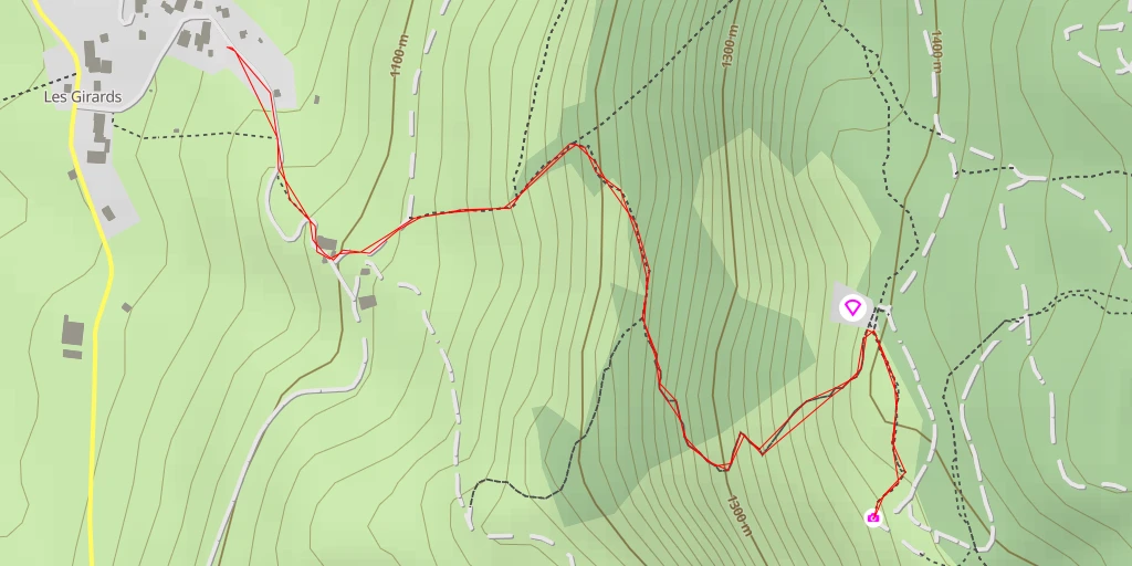 Carte de l'itinéraire :  Le Belvédère - Villard-de-Lans