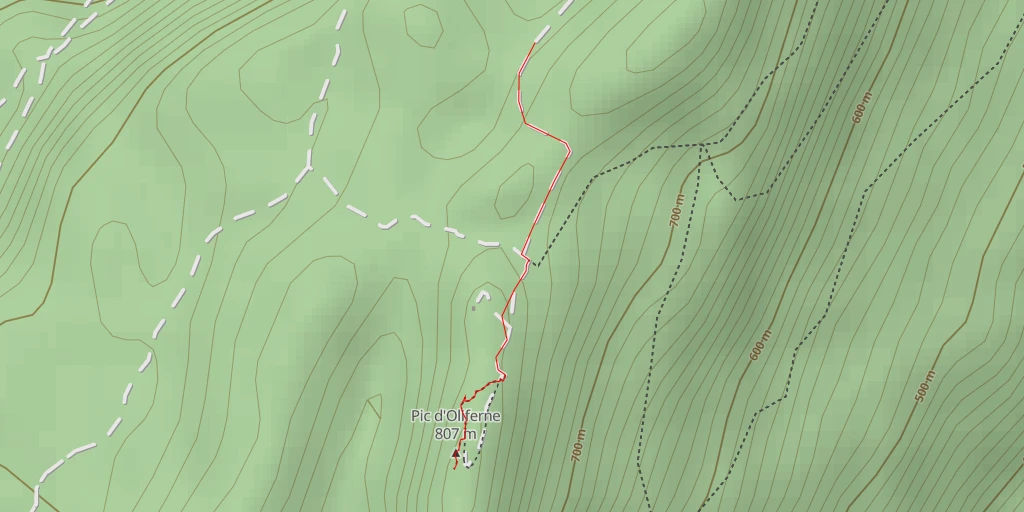 Map of the trail for AI - Belvédère du Pic d'Oliferne