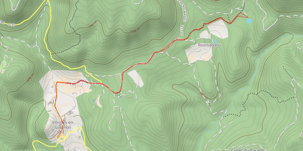 Map of the trail for Piste de Roumagou - Piste de Roumagou