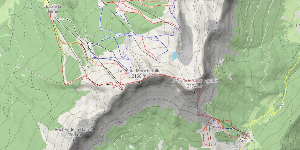 Map of the trail for Grande Moucherolle Traversée des Moucherolles par le col des deux Soeurs
