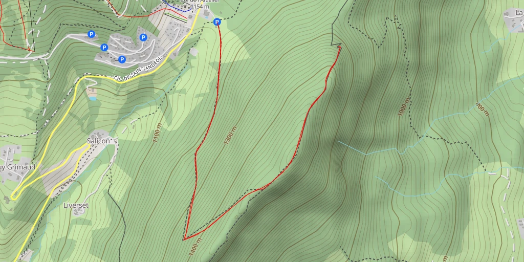 Map of the trail for Combe Ravier - Le Gua