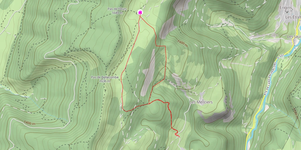 Map of the trail for Gîte d'Alpage de la Molière