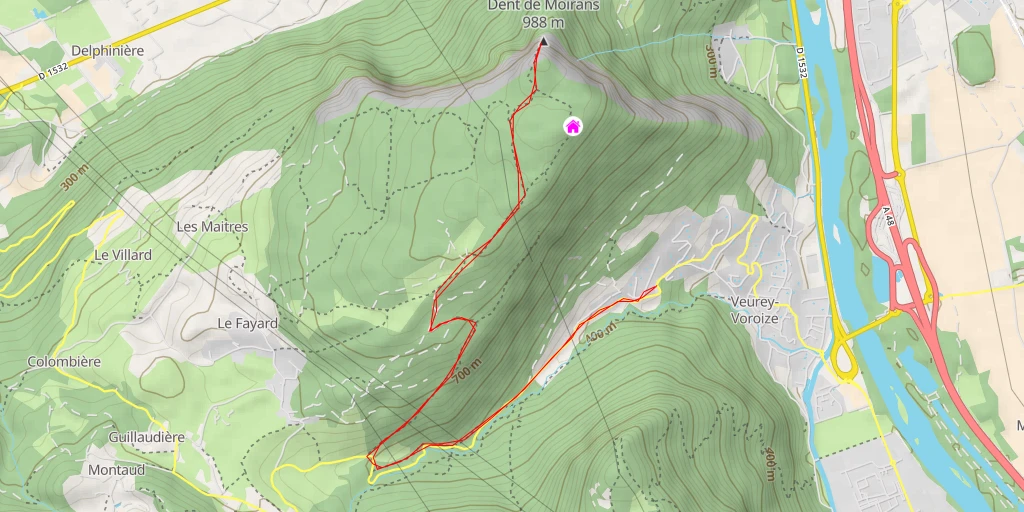 Map of the trail for Dent de Moirans