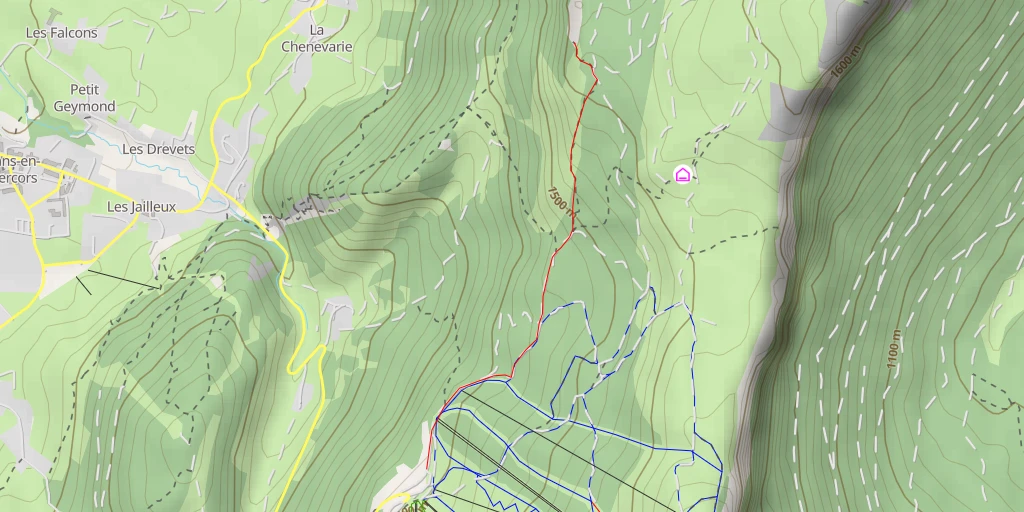 Carte de l'itinéraire :  Accès site d'escalade des Ramées - Lans-en-Vercors