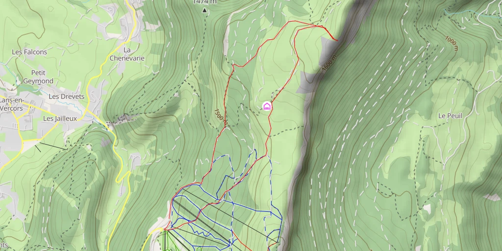 Map of the trail for clapiers - Claix
