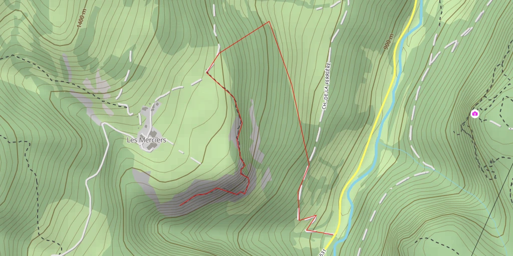 Map of the trail for Combe de Chenevoye Vire médiane