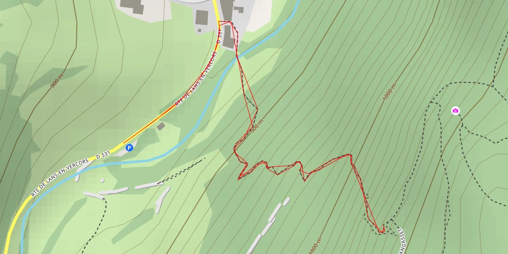 Map of the trail for AI - Pas de la Corne