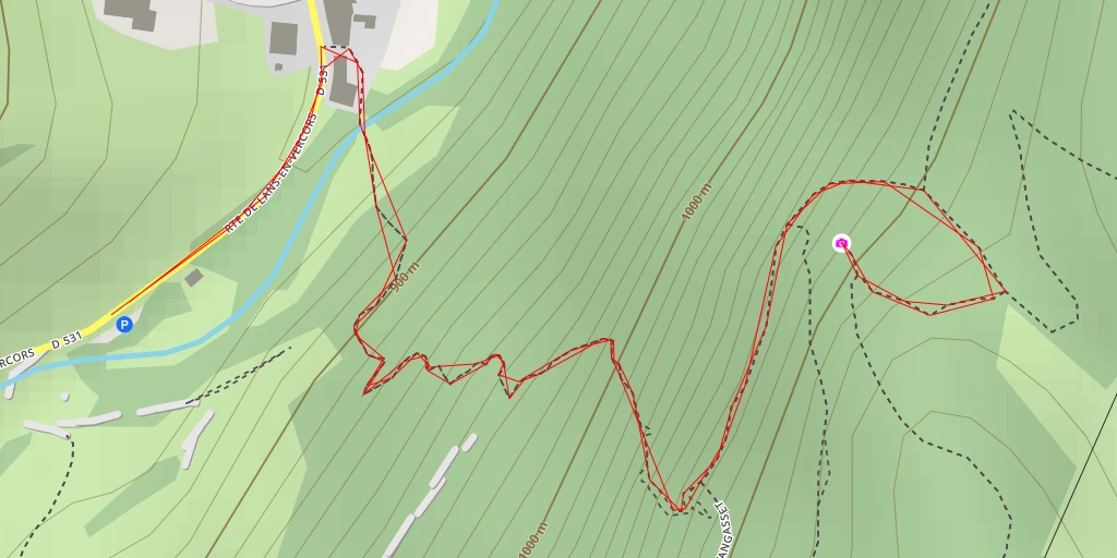 Map of the trail for Vire de Fangasset