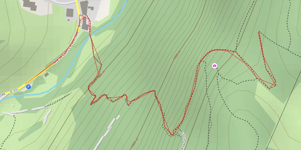 Map of the trail for Chemin du Village à la Corba