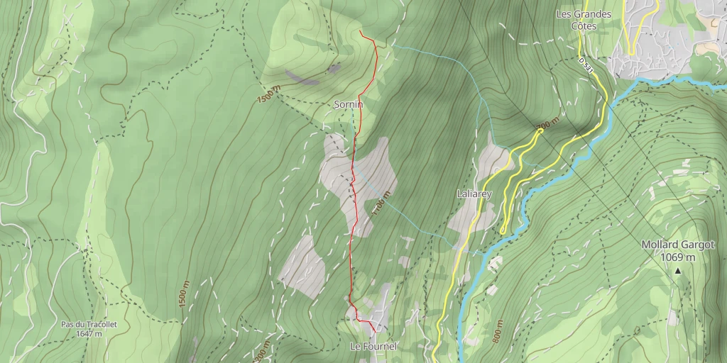 Map of the trail for Sornin