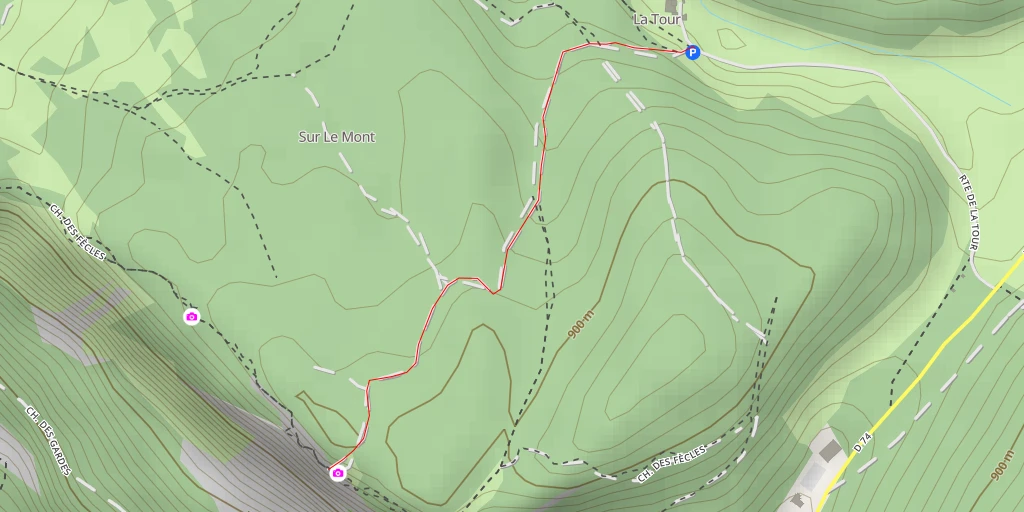 Map of the trail for AI - Belvedere de la Colonne