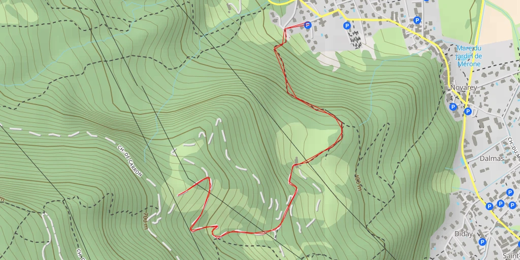 Map of the trail for Chemin de Curtère - Noyarey